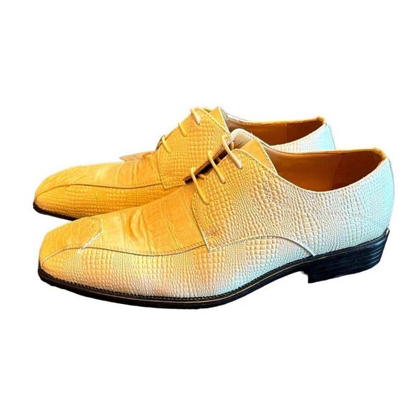 Bolano Men's Formal Tuxedo Off‎ White Pearl Shoes 8.5 - Picture 2 of 5